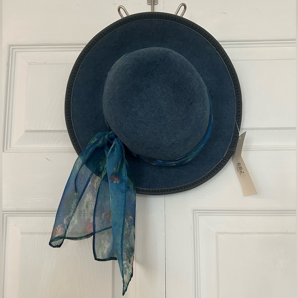 Toucan Collection Blue Felt Hat | Monet Scarf